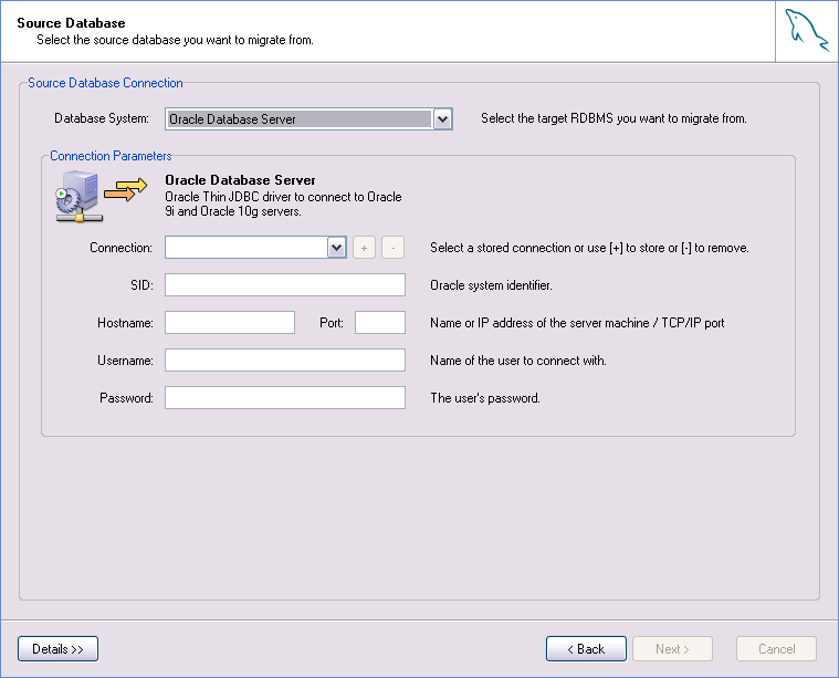 Source database – Oracle