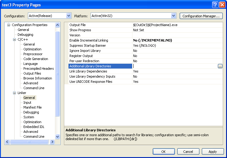 Additional Library Directories