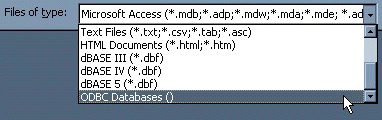 ODBC
                データベースを選択