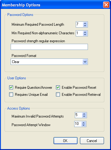 MySQL Website Configuration Tool - Advanced
          Options