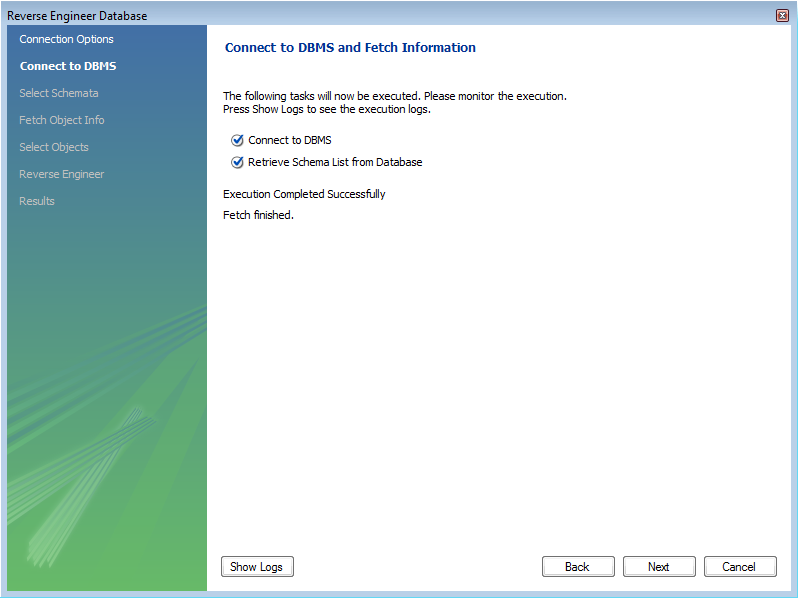 Connect to DBMS