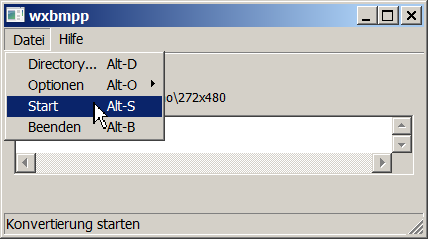 Menüpunkt "Datei→Start"